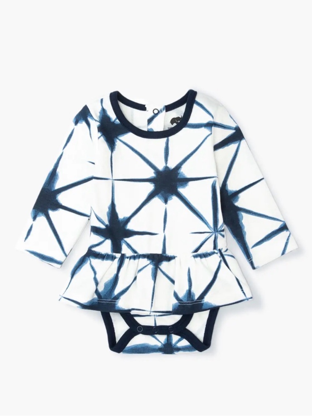 NWOT Monica and Andy Tie-Dye Peplum Baby Bodysuit - Navy & White